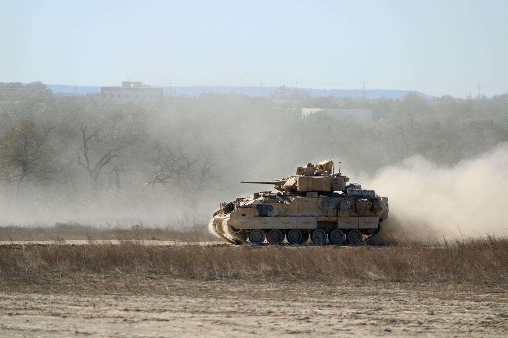 M2A3 Bradley Fighting Vehicle maneuvers during 3ABCT/1CD CALFEX
