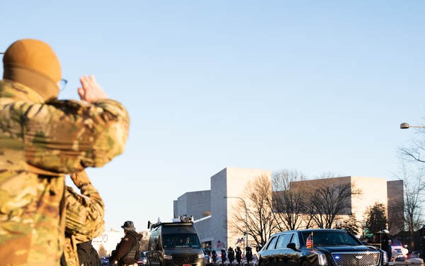 Connecticut National Guard Soldier Honors Presidential Motorcade During 60th Inauguration in Washington, D.C.