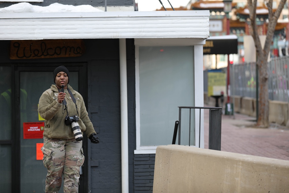 District of Columbia National Guard Soldier Documents Guard Duties at Presidential Inauguration