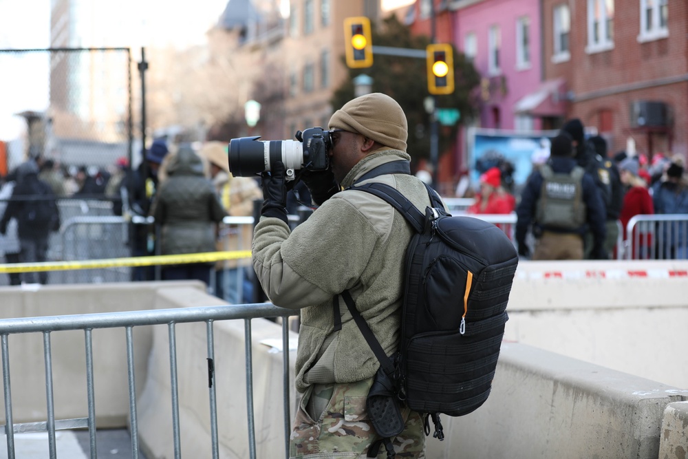 District of Columbia National Guard Soldier Documents Guard Duties at Presidential Inauguration