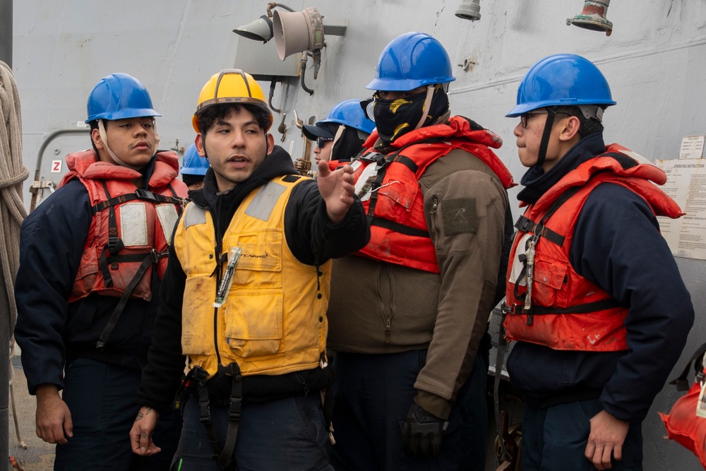 USS Howard  Conducts Man-Overboard Drill