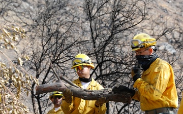 Cal Guard Type II Handcrews Working At The Palisades Fire