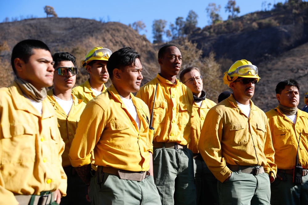 Fire Crews Work On Area Affected By Palisades Fire