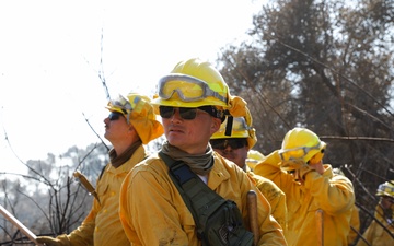 Fire Crews Work On Area Affected By Palisades Fire