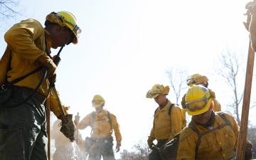 Fire Crews Work On Area Affected By Palisades Fire