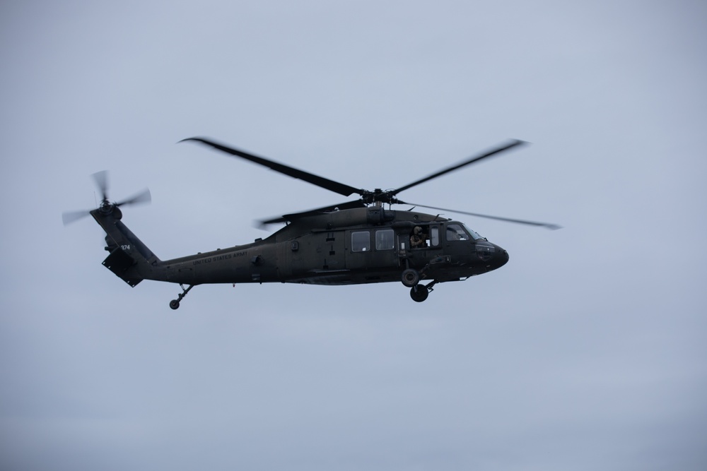 U.S. Soldiers assigned to 2-227th AR and Estonian Forces conduct a Protective Service Detail Training Exercise