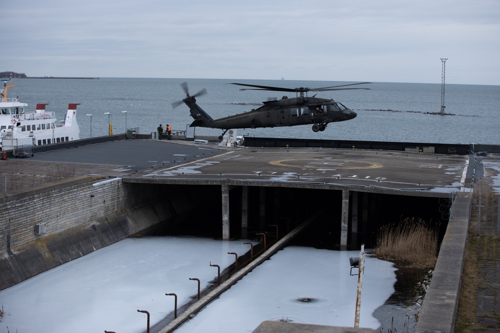 U.S. Soldiers assigned to 2-227th AR and Estonian Forces conduct a Protective Service Detail Training Exercise