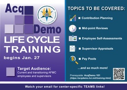 AcqDemo Life Cycle Training begins Jan. 27