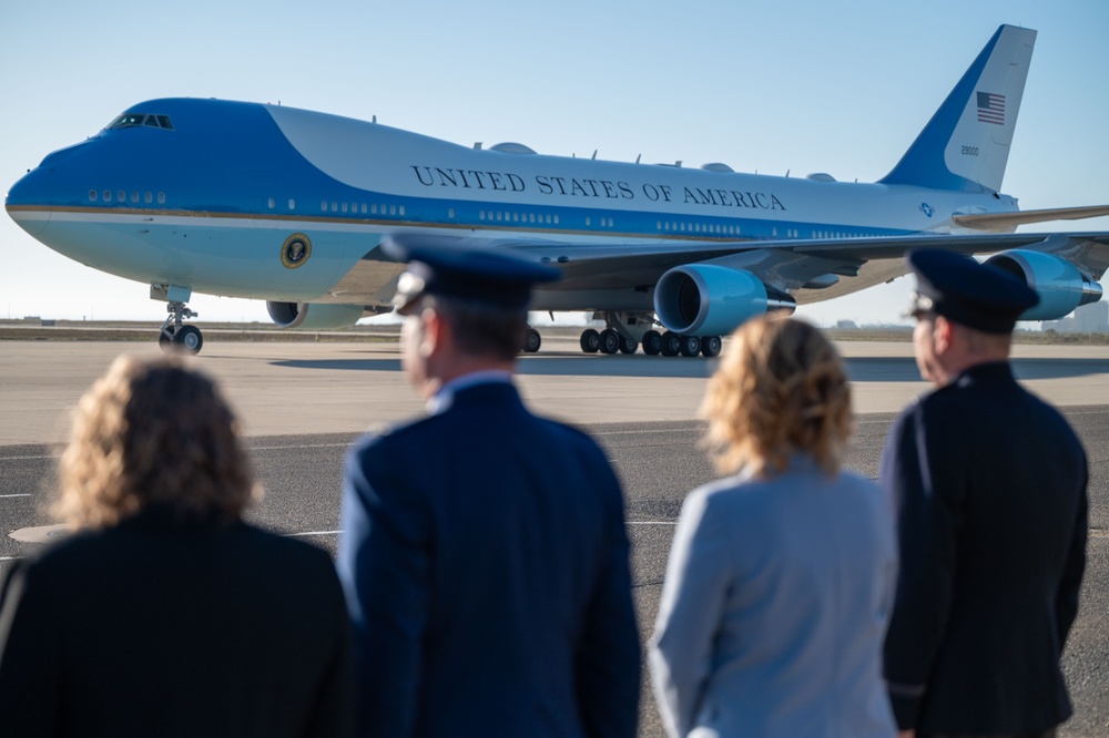 Vandenberg Guardians and Airmen Support the Arrival of Former U.S. President Joe Biden