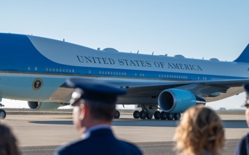 Vandenberg Guardians and Airmen Support the Arrival of Former U.S. President Joe Biden