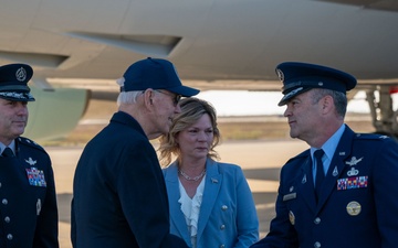 Vandenberg Guardians and Airmen Support the Arrival of Former U.S. President Joe Biden