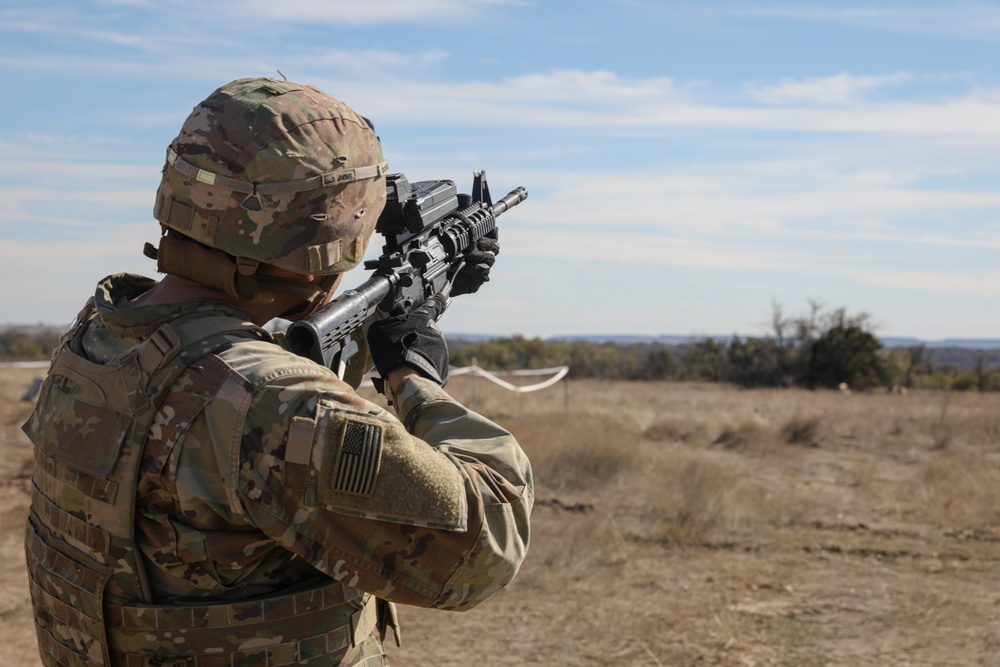 Simulated drone reaction exercises during field training exercises on Fort Cavazos