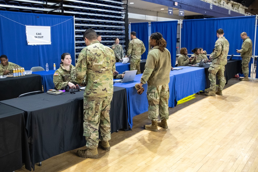 U.S. Army National Guardsmen Out-Process after Supporting 60th Presidential Inauguration