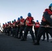 WAYNE E. MEYER SAILORS CONDUCT REPLENISHMENT-AT-SEA