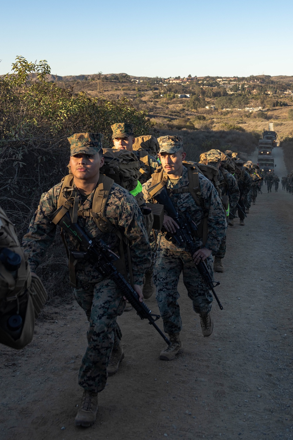 Headquarters and Service Battalion participate in a 5k hike