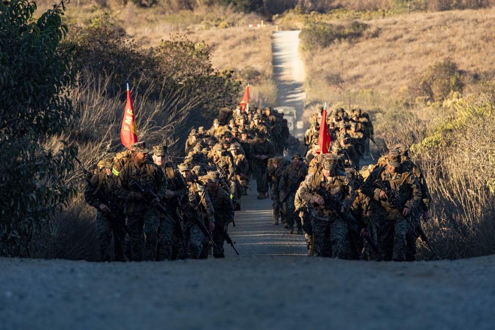 Headquarters and Service Battalion participate in a 5k hike