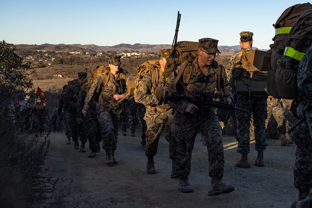 Headquarters and Service Battalion participate in a 5k hike