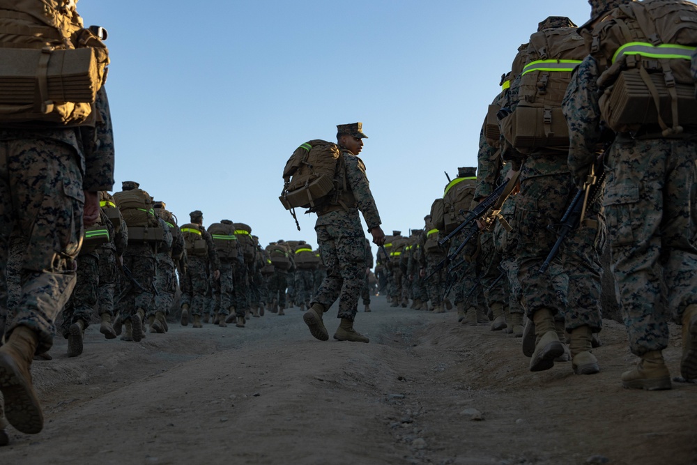 Headquarters and Service Battalion participate in a 5k hike