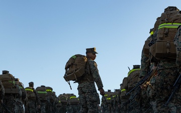 Headquarters and Service Battalion participate in a 5k hike