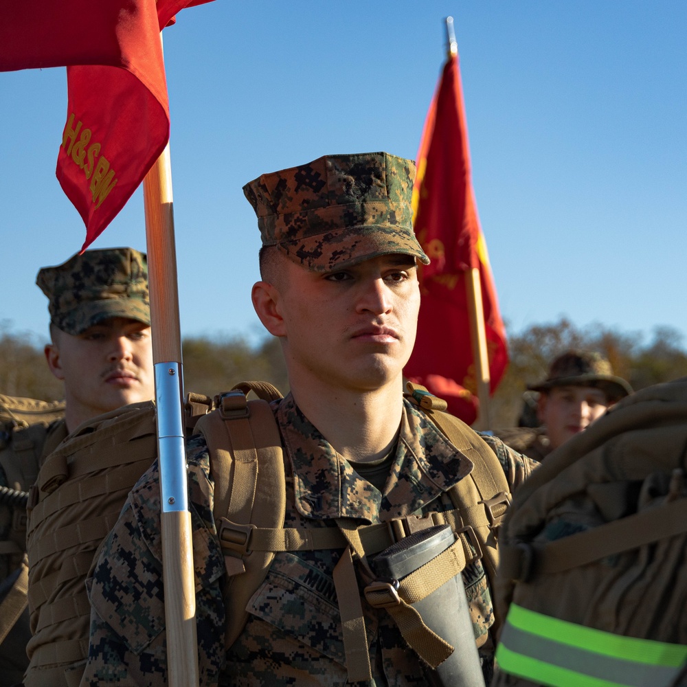 Headquarters and Service Battalion participate in a 5k hike