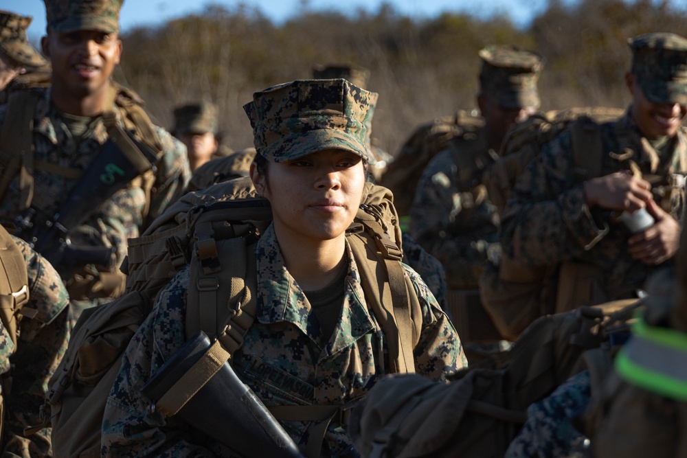 Headquarters and Service Battalion participate in a 5k hike