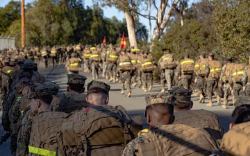 Headquarters and Service Battalion participate in a 5k hike