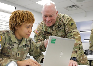 Sgt. Maj. Khalia Jackson performs task in Tactical Operation Center during the 60th Presidential Inauguration