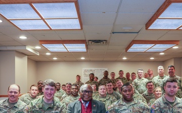 South Carolina Congressman Jim Clyburn Poses with South Carolina National Guardsmen Supporting the 60th Presidential Inauguration