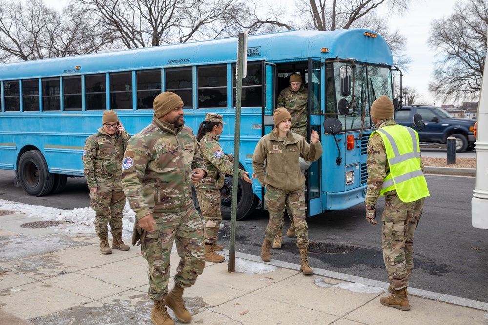 Air National Guard Airmen Assigned to Joint Task Force - District of Columbia Arrive for Out-Processing at the D.C. Armory