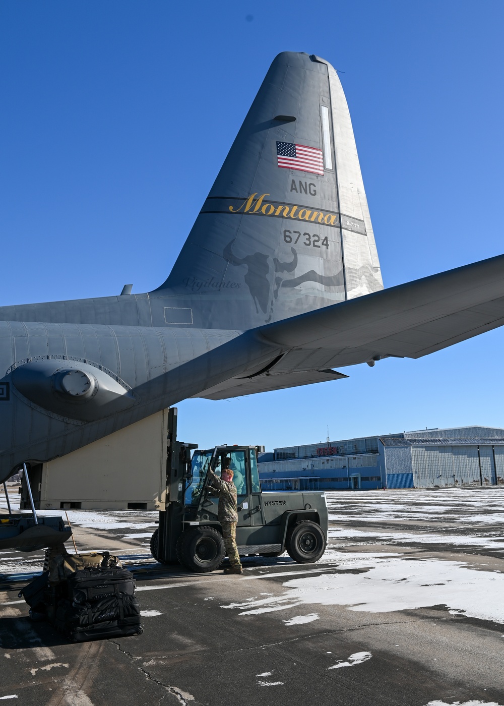 Wisconsin Airmen load C-130s in preparation for Sentry Savannah exercise