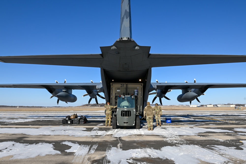 Wisconsin Airmen load C-130s in preparation for Sentry Savannah exercise