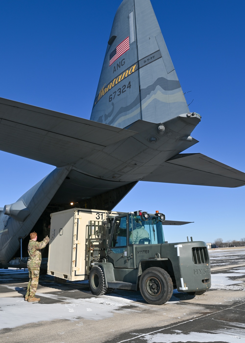 Wisconsin Airmen load C-130s in preparation for Sentry Savannah exercise