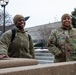 U.S. Air Force Capt. Morgan Comer, left, and 2nd Lt. Desiree Hayes Prepare to Out-Process at the D.C. Armory After Supporting the 60th Presidential Inauguration