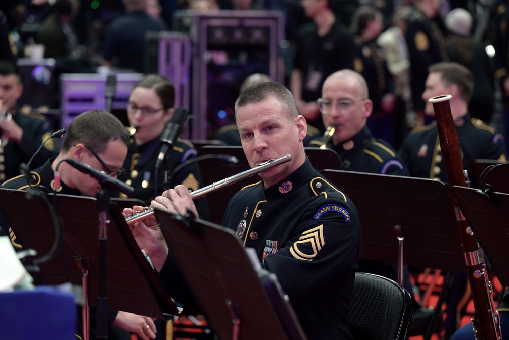 Service members participate in inaugural parade