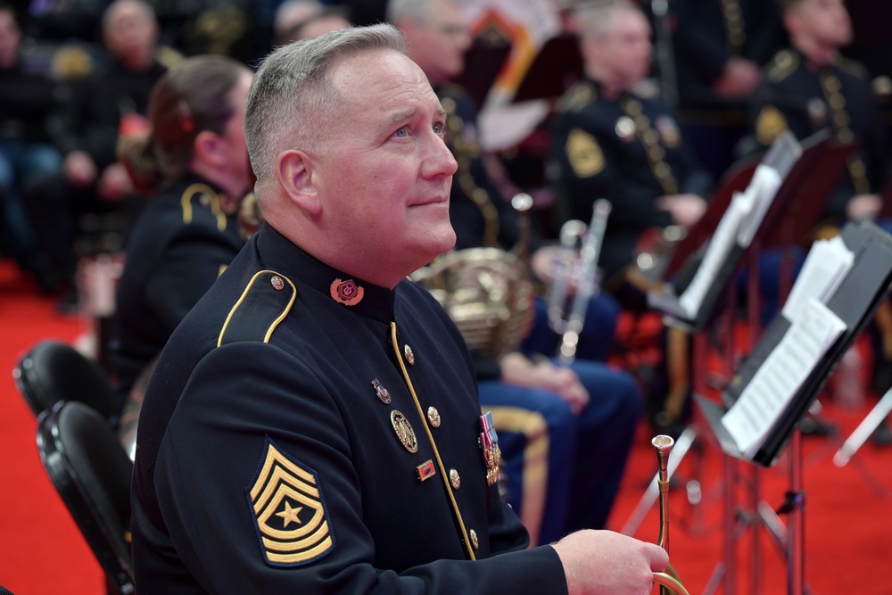 Service members participate in inaugural parade