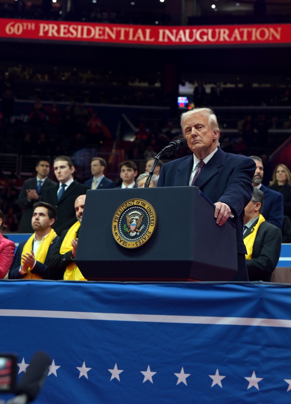 Service members participate in inaugural parade