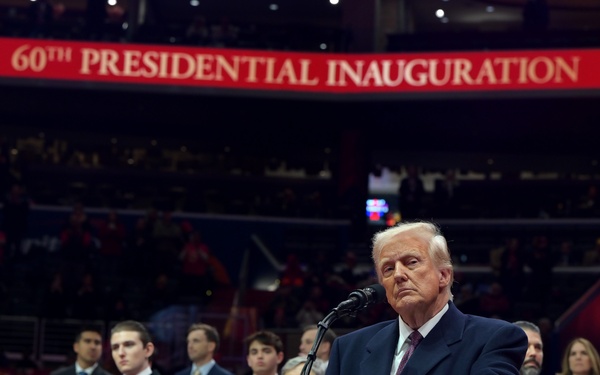 Service members participate in inaugural parade