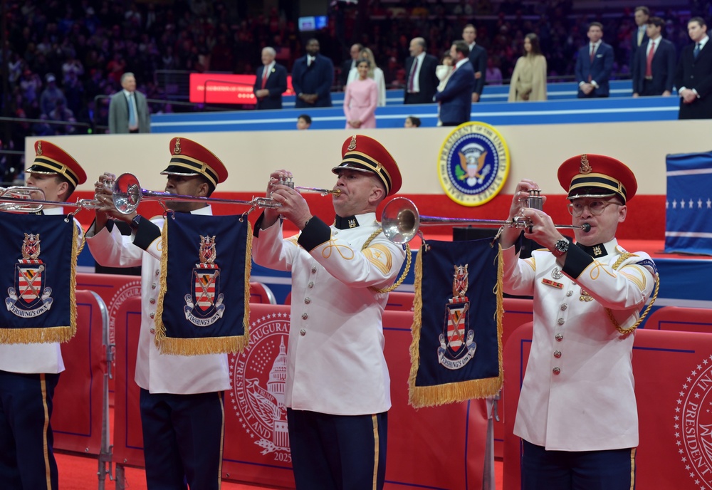 Service members participate in inaugural parade