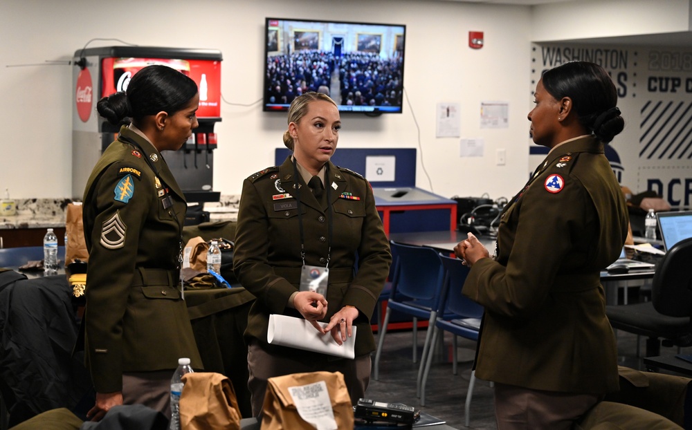 Service members participate in inaugural parade