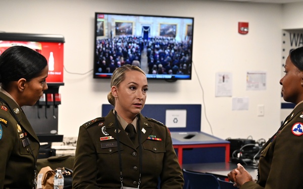 Service members participate in inaugural parade