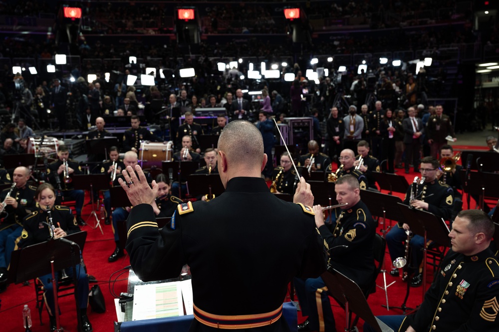 Service members participate in inaugural parade