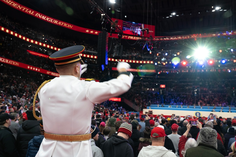 Service members participate in inaugural parade