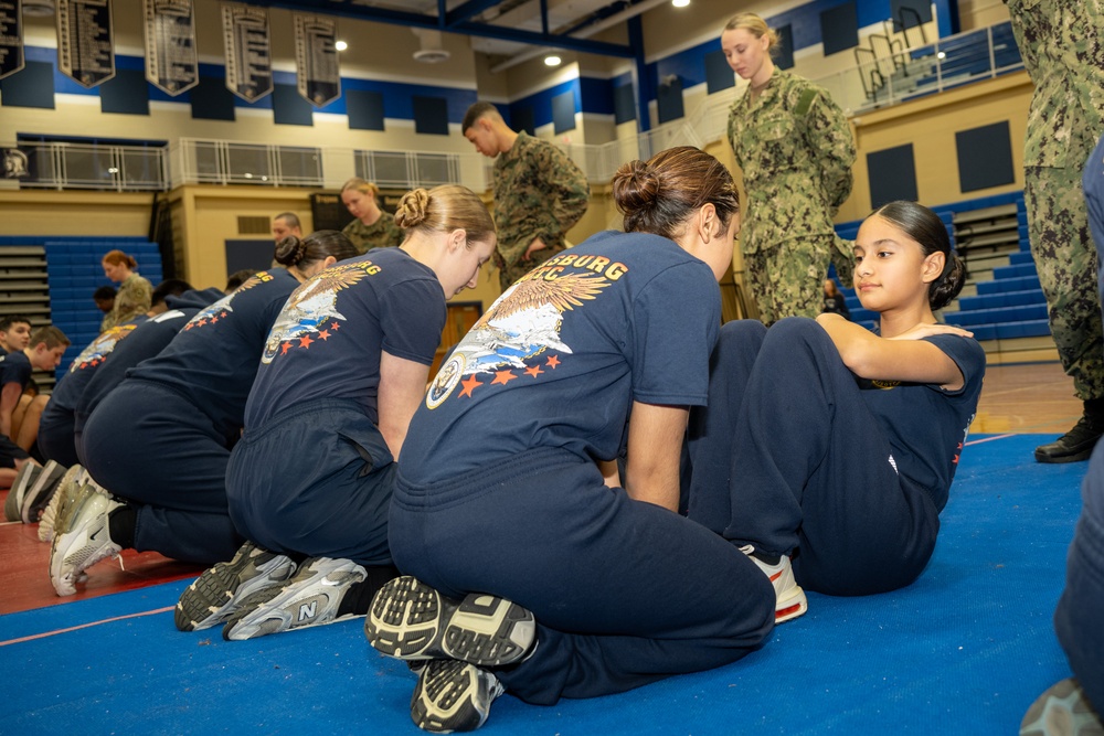 Sailors from NAVSUP headquarters serve as judges for the NJROTC program in the Mid-Atlantic Competition.