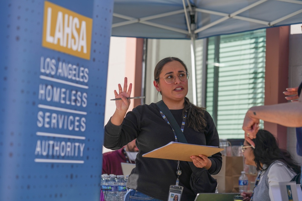 FEMA assists survivors at the Los Angeles Homeless Service Agency Registration drive.