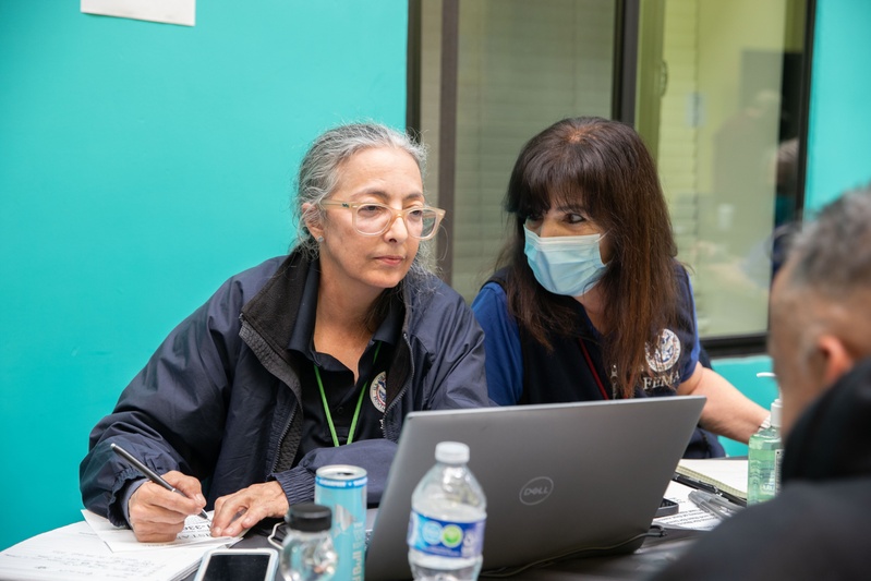 FEMA assists survivors at the Los Angeles Homeless Service Agency Registration drive.