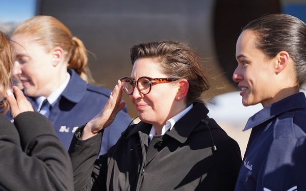 Kamala Harris recognizes 89th AW members before her final flight