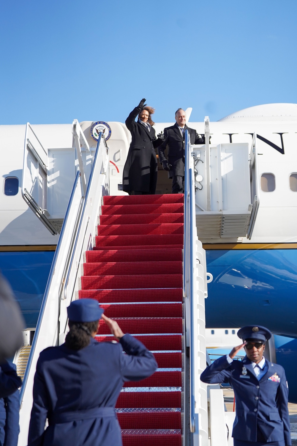 Kamala Harris recognizes 89th AW members before her final flight