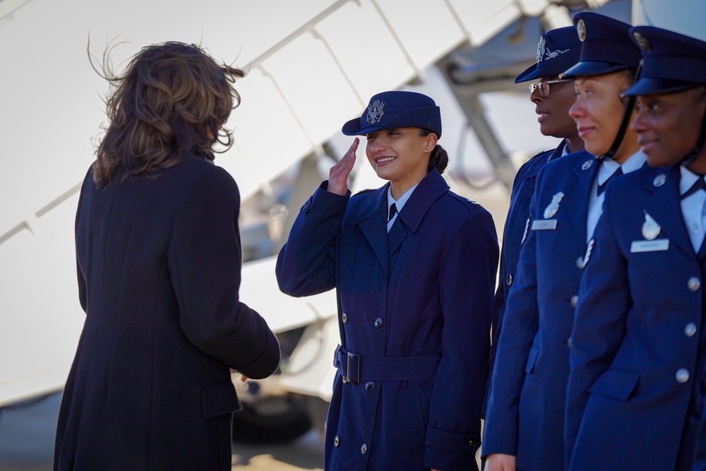 Kamala Harris recognizes 89th AW members before her final flight