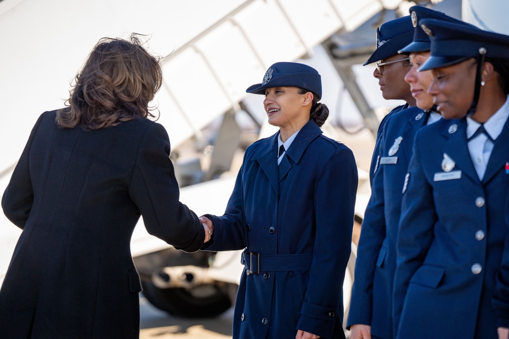 Kamala Harris recognizes 89th AW members before her final flight