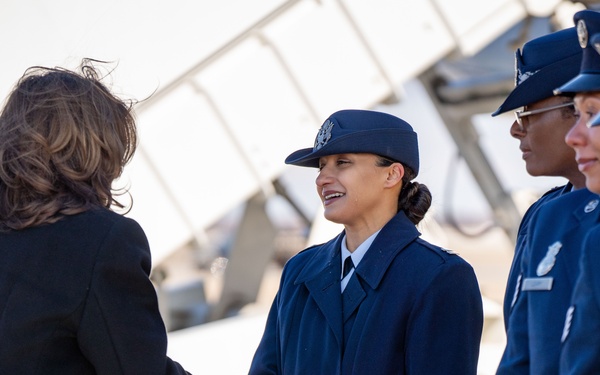 Kamala Harris recognizes 89th AW members before her final flight
